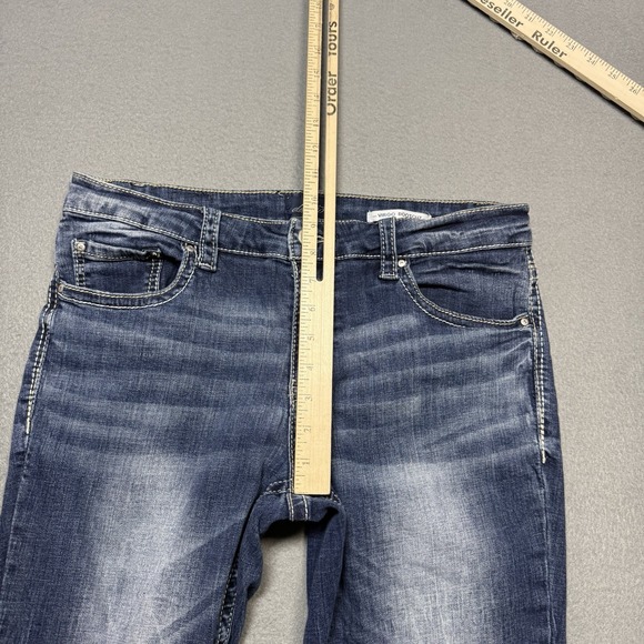 Daytrip Virgo Bootcut Jeans Womens 30S (32x28) Midrise Short Dark Wash Denim - Picture 10 of 11